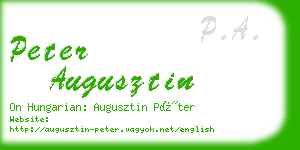 peter augusztin business card